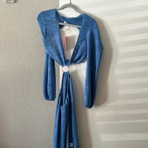 Beginning Boutique blue Maxi Crochet Dress. *New with tags*